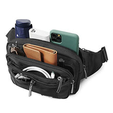 Carica l'immagine nel visualizzatore di Gallery, FREETOO Marsupio con 5 Tasche Bum Bag cintura regolabile Nero
