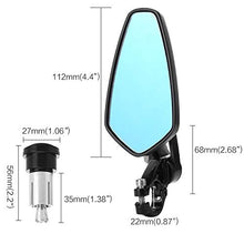Carica l'immagine nel visualizzatore di Gallery, Yizhet Universale 7/8" 22mm Specchio Moto, Retrovisore CNC Alluminio Nero - Ilgrandebazar