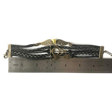 Carica l'immagine nel visualizzatore di Gallery, YouU 3 Pezzi Bracciale I doni della morte, boccino e Gufi Harry Potter,Nero... - Ilgrandebazar