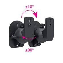 Carica l'immagine nel visualizzatore di Gallery, Techly 309692 Coppia Staffe Speakers a Parete Universali Regolabili Nero