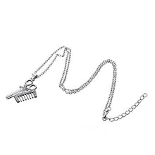 Carica l'immagine nel visualizzatore di Gallery, Elegante collana con ciondolo a forma di forbici e pettine, per uomini e... - Ilgrandebazar