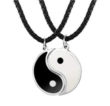 Carica l'immagine nel visualizzatore di Gallery, BESTEEL Gioielli 3MM in Pelle Ciondolo Tai Chi Collana per Uomo E Donna... - Ilgrandebazar