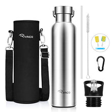 Carica l'immagine nel visualizzatore di Gallery, Ryaco Bottiglia Termica per Acqua in Acciaio Inox 1000ml / 35oz, Argento