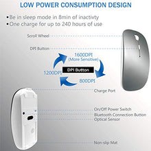 Carica l'immagine nel visualizzatore di Gallery, Mouse wireless Bluetooth silenzioso ricaricabile - Grigio