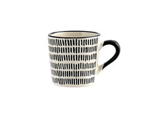 Carica l'immagine nel visualizzatore di Gallery, H&amp;H Vhera Set 6 Tazzine Caffè, Stoneware, Bianco/Nero, 90 ml - Ilgrandebazar