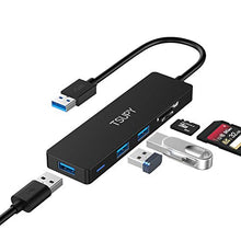 Carica l'immagine nel visualizzatore di Gallery, TSUPY Hub USB 3.0 5 Porte Adattatore con Lettore di Scheda 19 cm