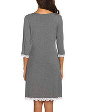Carica l'immagine nel visualizzatore di Gallery, MAXMODA Pigiama Camicia da Notte Premaman maternità Allattamento XL, Grigio - Ilgrandebazar