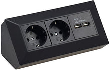 Carica l'immagine nel visualizzatore di Gallery, Presa angolare con 2 prese Schuko, 2 uscite USB per cucina, ufficio,...