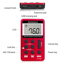 Carica l'immagine nel visualizzatore di Gallery, Retekess V112 Mini Radio Portatile AM FM Ricevitore Personale con Rosso