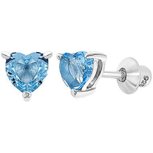 Carica l'immagine nel visualizzatore di Gallery, Orecchini a forma di cuore, in argento Sterling 925, con chiusura a vite,...