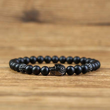 Carica l'immagine nel visualizzatore di Gallery, COAI Set Due Bracciali da Uomo in Onice Opaca e Amuleto Teschio, Bracciali...