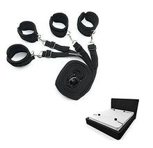 Carica l'immagine nel visualizzatore di Gallery, BONDAGERIE® Kit letto con Manette, Morbide e Imbottite, regolabili e Nero - Ilgrandebazar