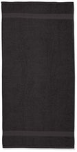 Carica l'immagine nel visualizzatore di Gallery, AmazonBasics - Set di 2 asciugamani da bagno che non sbiadiscono, colore Nero - Ilgrandebazar