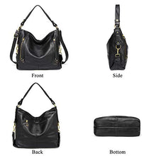 Carica l'immagine nel visualizzatore di Gallery, Kasgo Borsa Donna, Grande Borse Tracolla Pelle PU a Spalla Moda Nero