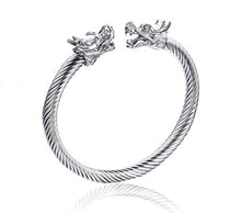 Carica l'immagine nel visualizzatore di Gallery, Vnox Bracciale da uomo in cavo di acciaio inox, con teste Grey(silver) - Ilgrandebazar