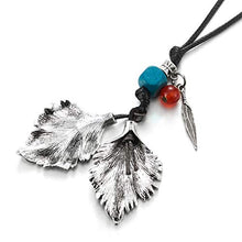 Carica l'immagine nel visualizzatore di Gallery, COOLSTEELANDBEYOND Stile retrò Nero Cotone Corda Lunga Statement Collana... - Ilgrandebazar