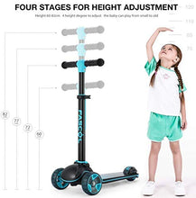 Carica l'immagine nel visualizzatore di Gallery, Fascol Monopattino 3 Ruote per Bambino Scooter Pieghevole con Altezza Blu