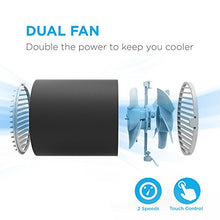 Carica l'immagine nel visualizzatore di Gallery, Fancii Mini Ventilatore da Tavolo USB con Turbo a Doppia Elica e Nero
