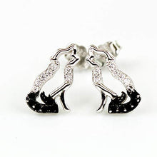 Carica l'immagine nel visualizzatore di Gallery, MixiuEuro, orecchini a perno a forma di lupo, in argento Sterling 925, con... - Ilgrandebazar