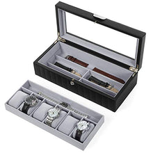 Carica l'immagine nel visualizzatore di Gallery, SONGMICS Scatola Porta Orologi a 2 Livelli con 6 Scomparti, Custodia per... - Ilgrandebazar