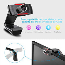 Carica l'immagine nel visualizzatore di Gallery, Webcam 1080P per pc con Microfono, web camera microfono riduzione del...