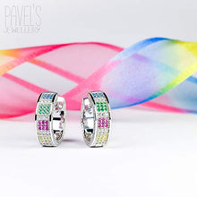 Carica l'immagine nel visualizzatore di Gallery, PAVEL'S Orecchini da donna colorati RAINBOW ARCOBALENO hoops realizzati in... - Ilgrandebazar