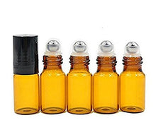 Carica l'immagine nel visualizzatore di Gallery, 24 boccette da 5 ml roll-on Bottles, color ambra, ricaricabile, con sfera in...