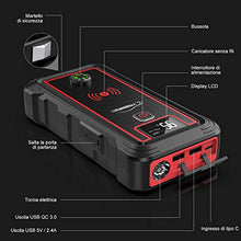 Carica l'immagine nel visualizzatore di Gallery, YABER Avviatore di Emergenza, 2500A 23800mAh Impermeabile Avviatore...