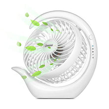 Carica l'immagine nel visualizzatore di Gallery, Omasi Ventilatore mini USB ricaricabili batteria 3600mAh Ventilatori Bianco
