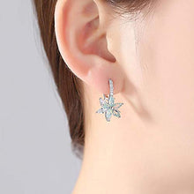 Carica l'immagine nel visualizzatore di Gallery, Orecchini donna in argento sterling con zircone a forma di Blue