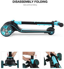 Carica l'immagine nel visualizzatore di Gallery, Fascol Monopattino 3 Ruote per Bambino Scooter Pieghevole con Altezza Blu