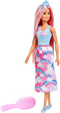 Carica l'immagine nel visualizzatore di Gallery, Barbie Bambola Principessa Arcobaleno con Capelli Rosa Lunghi e Spazzola,... - Ilgrandebazar