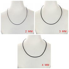 Carica l'immagine nel visualizzatore di Gallery, sailimue 3 Pezzi Pelle Collane Uomo Donna Lunghe Nere Acciaio Larghezza 2mm...