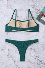 Carica l'immagine nel visualizzatore di Gallery, Costume da Bagno Donna Due Pezzi Costumi Mare Swimwear Push M, Verde Scuro - Ilgrandebazar