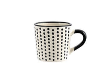 Carica l'immagine nel visualizzatore di Gallery, H&amp;H Vhera Set 6 Tazzine Caffè, Stoneware, Bianco/Nero, 90 ml - Ilgrandebazar