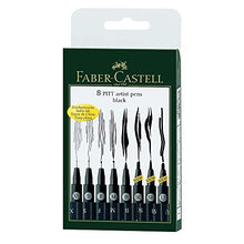 Carica l'immagine nel visualizzatore di Gallery, Faber-Castell 167137 Pennarello, 8 Pezzi 8-Pitt, Nero - Ilgrandebazar
