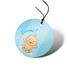 Carica l'immagine nel visualizzatore di Gallery, 72 Etichette Bigliettini Bomboniera Battesimo Compleanno Bambino
