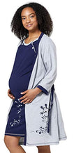 Carica l'immagine nel visualizzatore di Gallery, HAPPY MAMA Donna Set Vestaglia e Camicia da Notte 42-44, Grigio &amp; Marina - Ilgrandebazar