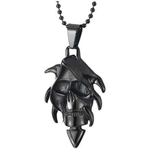 Carica l'immagine nel visualizzatore di Gallery, COOLSTEELANDBEYOND Nero Freccia Testa Strega Cranio Collana con Pendente da... - Ilgrandebazar