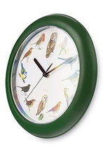 Carica l'immagine nel visualizzatore di Gallery, Zeon Tech Orologio da parete Canto degli uccelli, verde, 24 x 24 x 1 cm