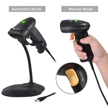 Carica l'immagine nel visualizzatore di Gallery, Neoteck Barcode Scanner USB Lettore Codice a Barre Automatico con Lungo Nero