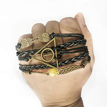 Carica l'immagine nel visualizzatore di Gallery, YouU 3 Pezzi Bracciale I doni della morte, boccino e Gufi Harry Potter,Nero... - Ilgrandebazar