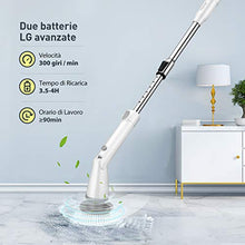 Carica l'immagine nel visualizzatore di Gallery, Homitt Spazzola per Pulizia,Spin Scrubber con 4 testine Regolabili e Bianco - Ilgrandebazar