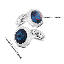 Carica l'immagine nel visualizzatore di Gallery, MERIT OCEAN Uomo Stile Elegante Cuff Link Super Brillante Cristallo Blu - Ilgrandebazar