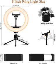 Carica l'immagine nel visualizzatore di Gallery, Selfie Luce LED Anello, 8" Lampada Anulare con Treppiede e Scrivania da