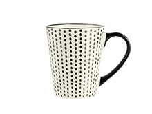 Carica l'immagine nel visualizzatore di Gallery, H&amp;H Vhera Set 6 Tazze Mug, Stoneware, Crema/Nero, 350 ml - Ilgrandebazar