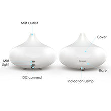 Carica l'immagine nel visualizzatore di Gallery, Simpeak 100 ML Diffusore di Aroma ad Ultrasuoni Umidificatore Luce Bianco