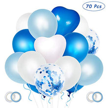 Carica l'immagine nel visualizzatore di Gallery, ZWOOS 70 Pezzi Palloncini Blu, Elio Compleanno Blu