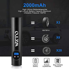 Carica l'immagine nel visualizzatore di Gallery, WZTO Compressore Aria Portatile Auto, Mini Pompa Elettrica 150PSI 2000mAh...
