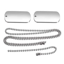 Carica l'immagine nel visualizzatore di Gallery, 2 PCS Acciaio inox Pendente Ciondolo Collana Esercito Double Dog Tag Argento - Ilgrandebazar